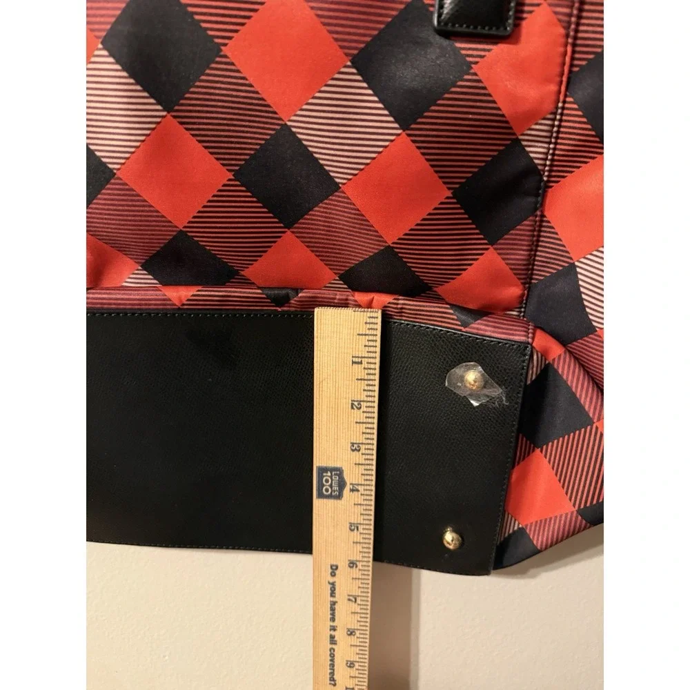 Vera Bradley Large Zip ELLA Tote BUFFALO PLAID Burnt Orange Black Red Purse $168